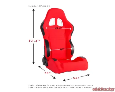 Cipher Auto Red Cloth Racing Seats - Pair - CPA1007FRD