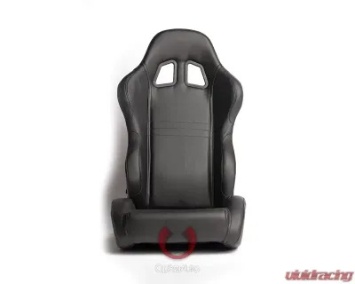 Cipher Auto Black Synthetic Leather Racing Seats - Pair - CPA1007PBK
