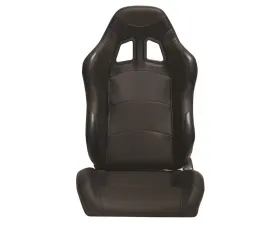 Cipher Auto Wide Version|Black Premium Leatherette w/ Carbon Fabric Patch Racing Seats - Pair