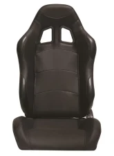Cipher Auto Wide Version|Black Premium Leatherette w/ Carbon Fabric Patch Racing Seats - Pair                                     - CPA1007PBKWV - Image 4