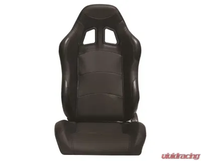 Cipher Auto Wide Version|Black Premium Leatherette w/ Carbon Fabric Patch Racing Seats - Pair - CPA1007PBKWV