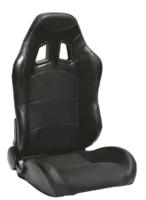 Cipher Auto Wide Version|Black Premium Leatherette w/ Carbon Fabric Patch Racing Seats - Pair                                     - CPA1007PBKWV - Image 4