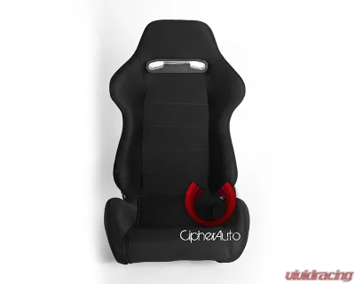 Cipher Auto Black Cloth Racing Seats - Pair - CPA1013FBK