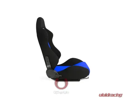 Cipher Auto Black|Blue Cloth Racing Seats - Pair - CPA1013FBKBU