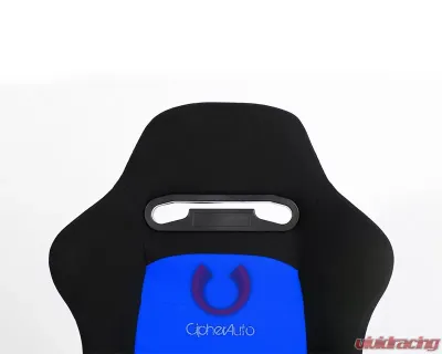 Cipher Auto Black|Blue Cloth Racing Seats - Pair - CPA1013FBKBU