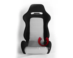 Cipher Auto Black|Gray Cloth Racing Seats - Pair
