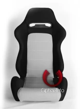 Cipher Auto Black|Gray Cloth Racing Seats - Pair                                     - CPA1013FBKGY - Image 8