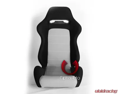 Cipher Auto Black|Gray Cloth Racing Seats - Pair - CPA1013FBKGY