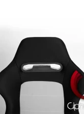Cipher Auto Black|Gray Cloth Racing Seats - Pair                                     - CPA1013FBKGY - Image 5
