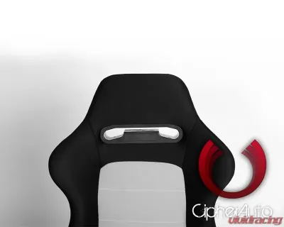 Cipher Auto Black|Gray Cloth Racing Seats - Pair - CPA1013FBKGY
