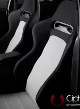 Cipher Auto Black|Gray Cloth Racing Seats - Pair                                     - CPA1013FBKGY - Image 6