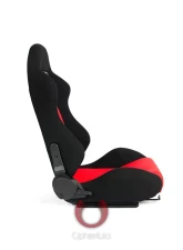 Cipher Auto Black|Red Cloth Racing Seats - Pair                                     - CPA1013FBKRD - Image 2