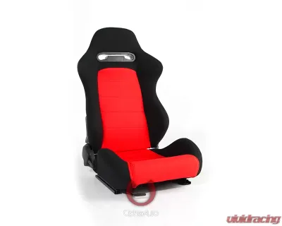 Cipher Auto Black|Red Cloth Racing Seats - Pair - CPA1013FBKRD