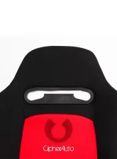 Cipher Auto Black|Red Cloth Racing Seats - Pair                                     - CPA1013FBKRD - Image 5