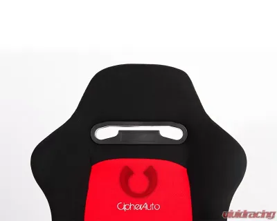 Cipher Auto Black|Red Cloth Racing Seats - Pair - CPA1013FBKRD