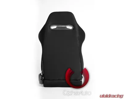Cipher Auto Black Cloth Racing Seats - Pair - CPA1013FBK