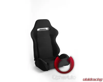 Cipher Auto Black Cloth Racing Seats - Pair - CPA1013FBK