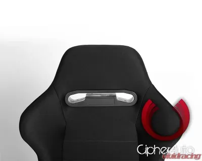 Cipher Auto Black Cloth Racing Seats - Pair - CPA1013FBK