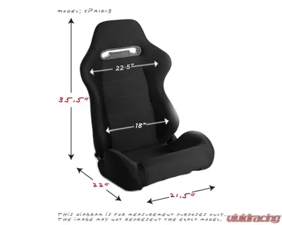 Cipher Auto Black Cloth Racing Seats - Pair - CPA1013FBK