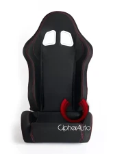 Cipher Auto Black Cloth w/ Red Stitching Racing Seats - Pair                                     - CPA1016FBK-R - Image 8