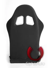 Cipher Auto Black Cloth w/ Red Stitching Racing Seats - Pair                                     - CPA1016FBK-R - Image 3