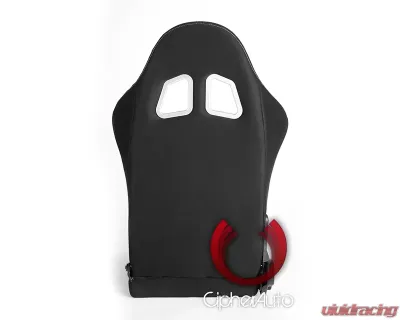 Cipher Auto Black Cloth w/ Red Stitching Racing Seats - Pair - CPA1016FBK-R