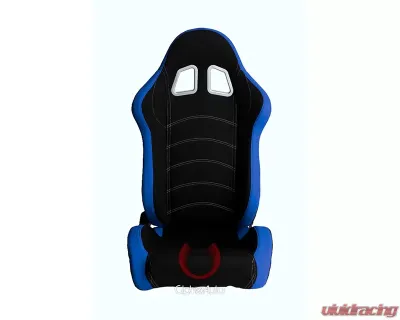 Cipher Auto Blue|Black Cloth Racing Seats - Pair - CPA1018FBUBK