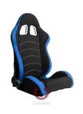 Cipher Auto Blue|Black Cloth Racing Seats - Pair                                     - CPA1018FBUBK - Image 3