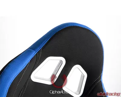 Cipher Auto Blue|Black Cloth Racing Seats - Pair - CPA1018FBUBK