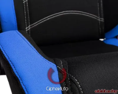 Cipher Auto Blue|Black Cloth Racing Seats - Pair - CPA1018FBUBK