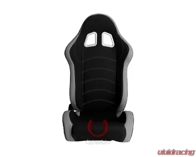 Cipher Auto Gray|Black Cloth Racing Seats - Pair - CPA1018FGYBK