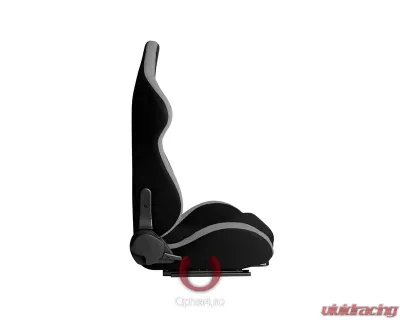Cipher Auto Gray|Black Cloth Racing Seats - Pair - CPA1018FGYBK