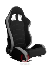 Cipher Auto Gray|Black Cloth Racing Seats - Pair                                     - CPA1018FGYBK - Image 3