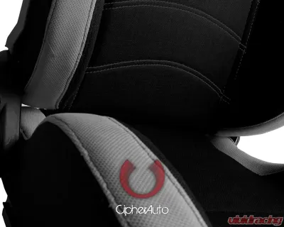 Cipher Auto Gray|Black Cloth Racing Seats - Pair - CPA1018FGYBK
