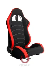 Cipher Auto Red|Black Cloth Racing Seats - Pair                                     - CPA1018FRDBK - Image 3