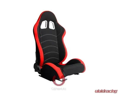 Cipher Auto Red|Black Cloth Racing Seats - Pair - CPA1018FRDBK