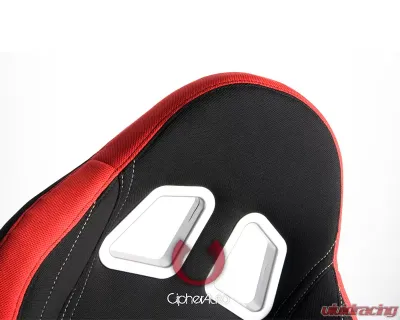 Cipher Auto Red|Black Cloth Racing Seats - Pair - CPA1018FRDBK