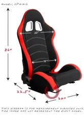 Cipher Auto Red|Black Cloth Racing Seats - Pair                                     - CPA1018FRDBK - Image 7