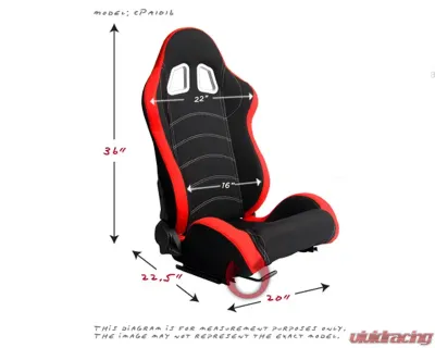 Cipher Auto Red|Black Cloth Racing Seats - Pair - CPA1018FRDBK