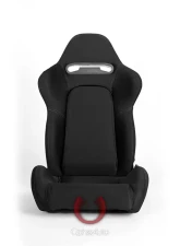 Cipher Auto Black Cloth w/ Gray Stitching Racing Seats - Pair                                     - CPA1019FBK-G - Image 8