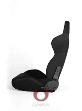 Cipher Auto Black Cloth w/ Gray Stitching Racing Seats - Pair                                     - CPA1019FBK-G - Image 2