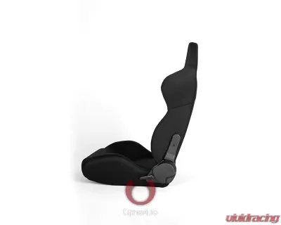 Cipher Auto Black Cloth w/ Gray Stitching Racing Seats - Pair - CPA1019FBK-G