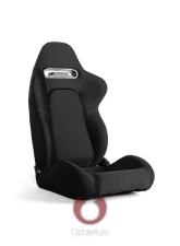 Cipher Auto Black Cloth w/ Gray Stitching Racing Seats - Pair                                     - CPA1019FBK-G - Image 4