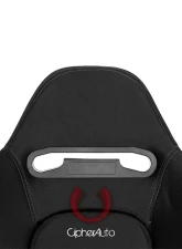 Cipher Auto Black Cloth w/ Gray Stitching Racing Seats - Pair                                     - CPA1019FBK-G - Image 5