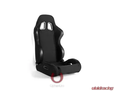 Cipher Auto Black Cloth Racing Seats - Pair - CPA1025FBK