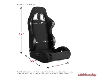 Cipher Auto Black Cloth Racing Seats - Pair - CPA1025FBK