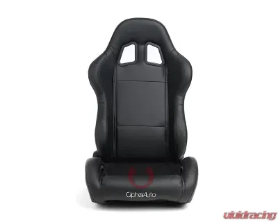Cipher Auto Black Leatherette Racing Seats - Pair - CPA1025PBK