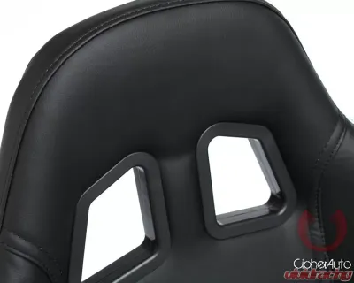 Cipher Auto Black Leatherette Racing Seats - Pair - CPA1025PBK