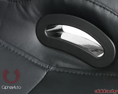 Cipher Auto Black Leatherette Racing Seats - Pair - CPA1025PBK