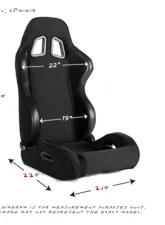 Cipher Auto Black Leatherette Racing Seats - Pair                                     - CPA1025PBK - Image 7